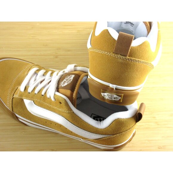 Vans Men's Knu Skool Gum Bumper Honey Yellow Suede Skate Shoes sizes NIB - Picture 6 of 7